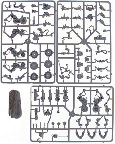Games Workshop Ork Warbiker Mob pose detail for display and gaming.