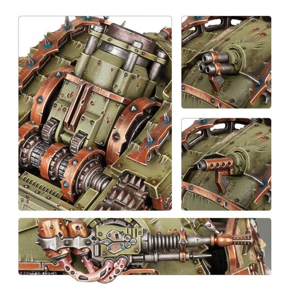 Plagueburst Crawler armament sponsons highlight dual plague-spitters option for variant setup