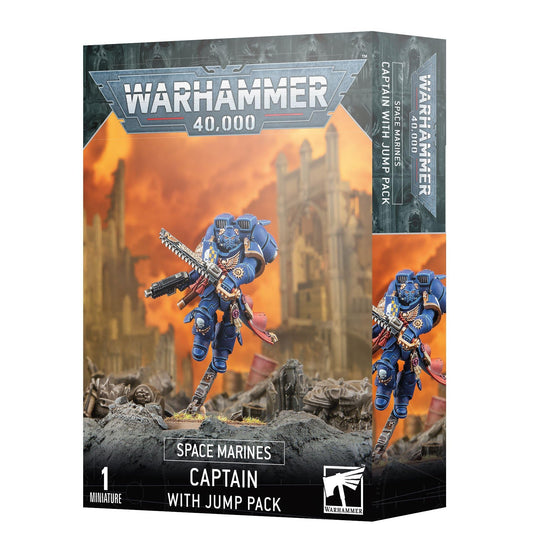 Games Workshop Space Marines Captain with Jump Pack 2023 edition, ready-to-paint miniature for tabletop battles