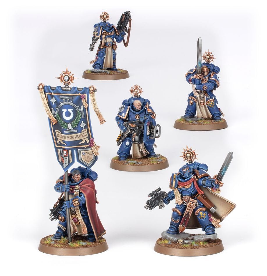 Games Workshop Space Marines Company Heroes retinue set enhances elite unit composition on the battlefield.