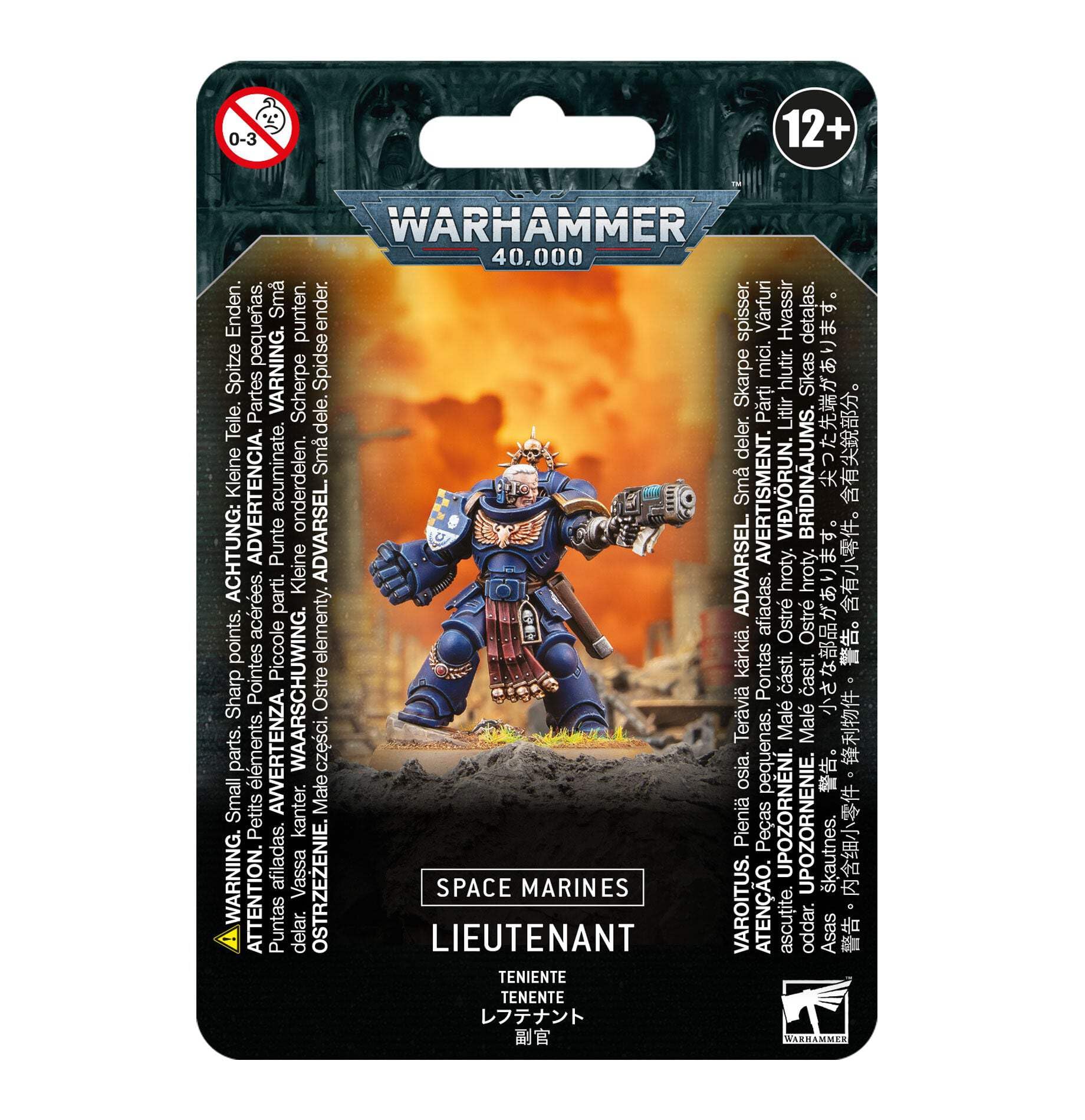 Games Workshop Space Marines Primaris Lieutenant in blue armor, ideal centerpiece for tabletop battles