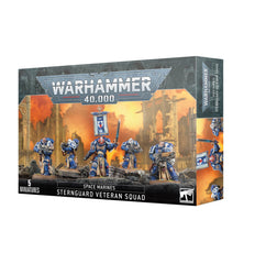 Games Workshop Space Marines Sternguard sergeant with banner showcases personalized battlefield signals.
