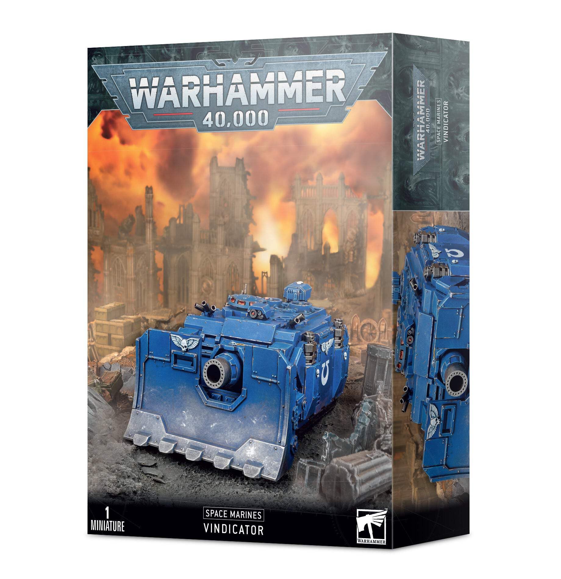 Games Workshop Space Marines Vindicator front view for assembly and painting