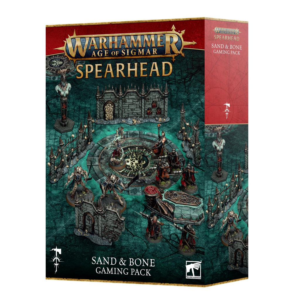 Games Workshop Spearhead board on a dusty desert battlefield for quick-start battles