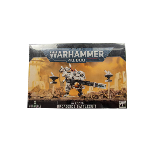 Games Workshop Tau XV88 Broadside Battlesuit pose shot for tabletop battles.