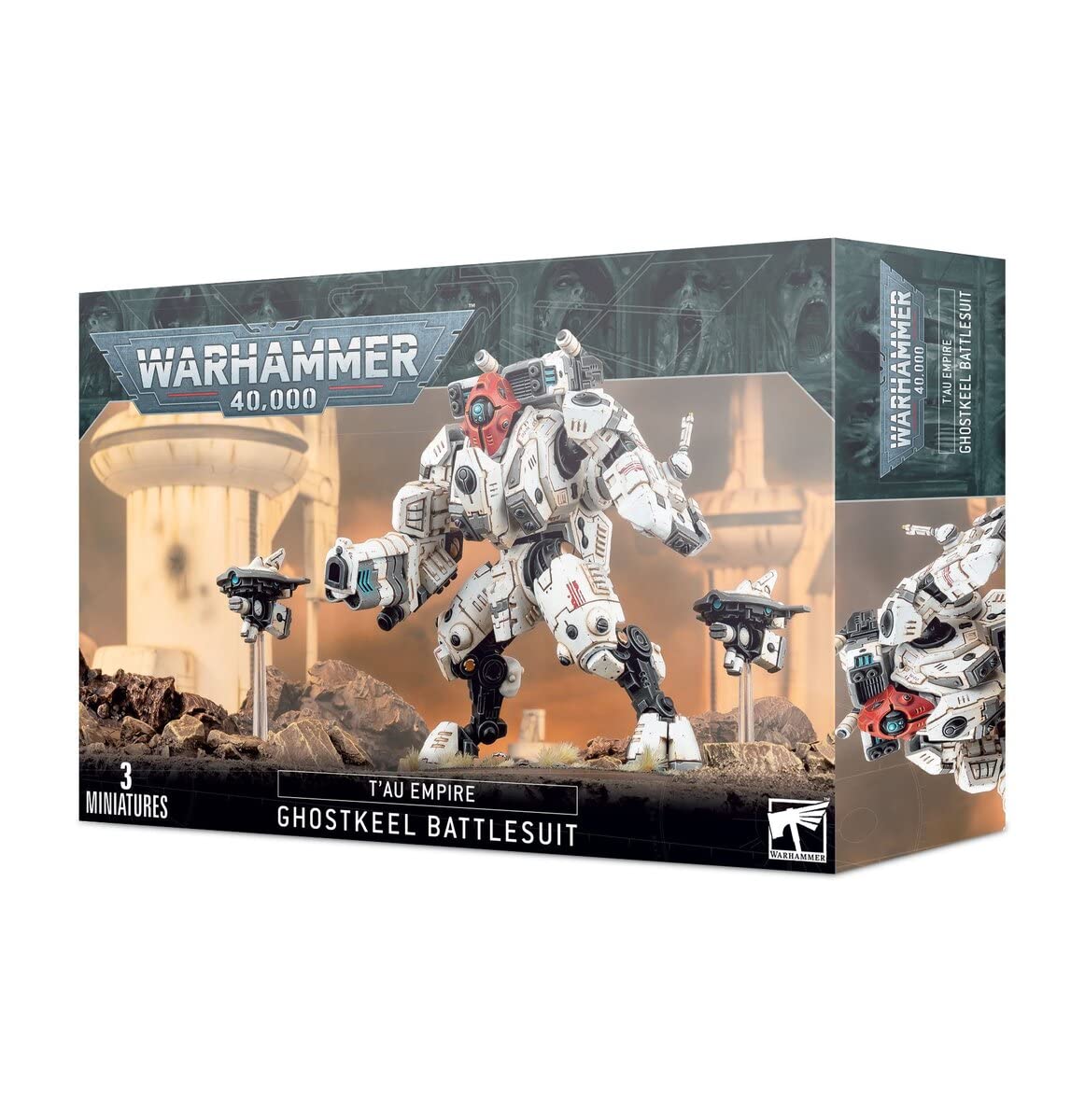 Games Workshop Tau XV95 Ghostkeel front view highlights stealth profile and armament options