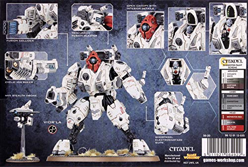 Games Workshop Tau XV95 Ghostkeel rear view shows sleek silhouette and engineering detail