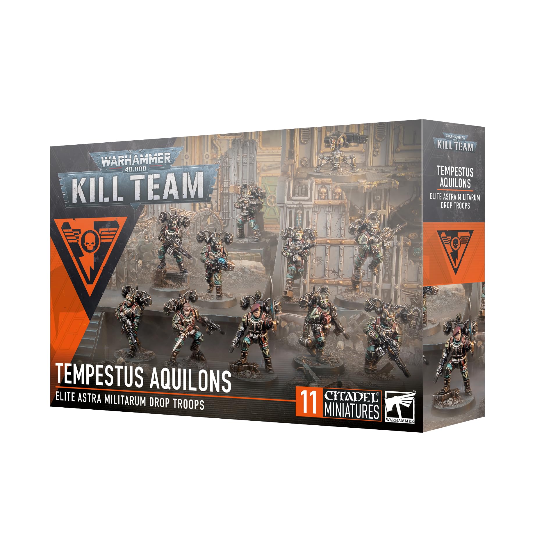 Games Workshop Tempestus Aquilons assembled squad, plastic kit ready for assembly and painting.