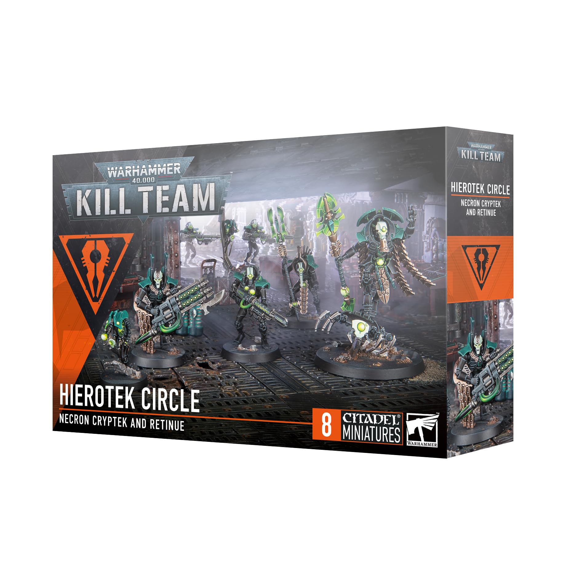 Games Workshop Warhammer 40,000 Kill Team Hierotek Circle 2024 edition cover featuring Necron warriors ready for battle