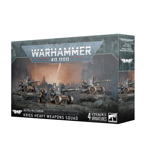 Games Workshop Krieg Heavy Weapons Squad kit contents with multiple weapon options for flexible play