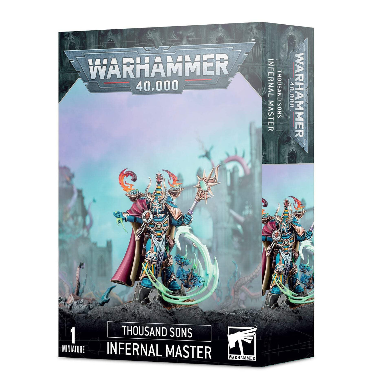 Games Workshop Thousand Sons Infernal Master miniature in a dynamic pose, ideal for diorama painting.