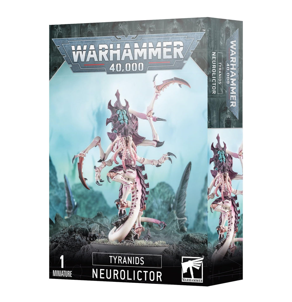 Games Workshop Neurolictor black close-up, highlighting detailed sculpting for painting.