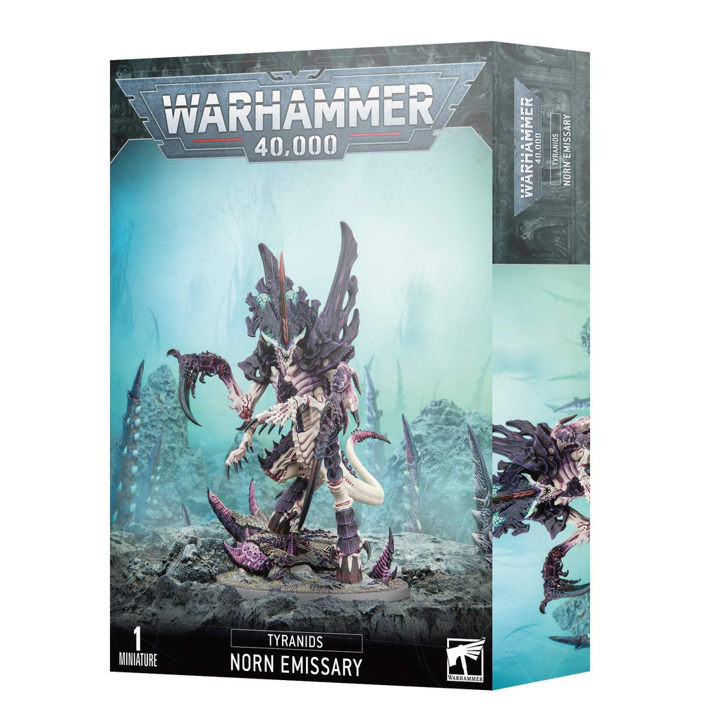 Games Workshop Tyranids Norn Emissary assembly, a towering centerpiece for tabletop battles and display.
