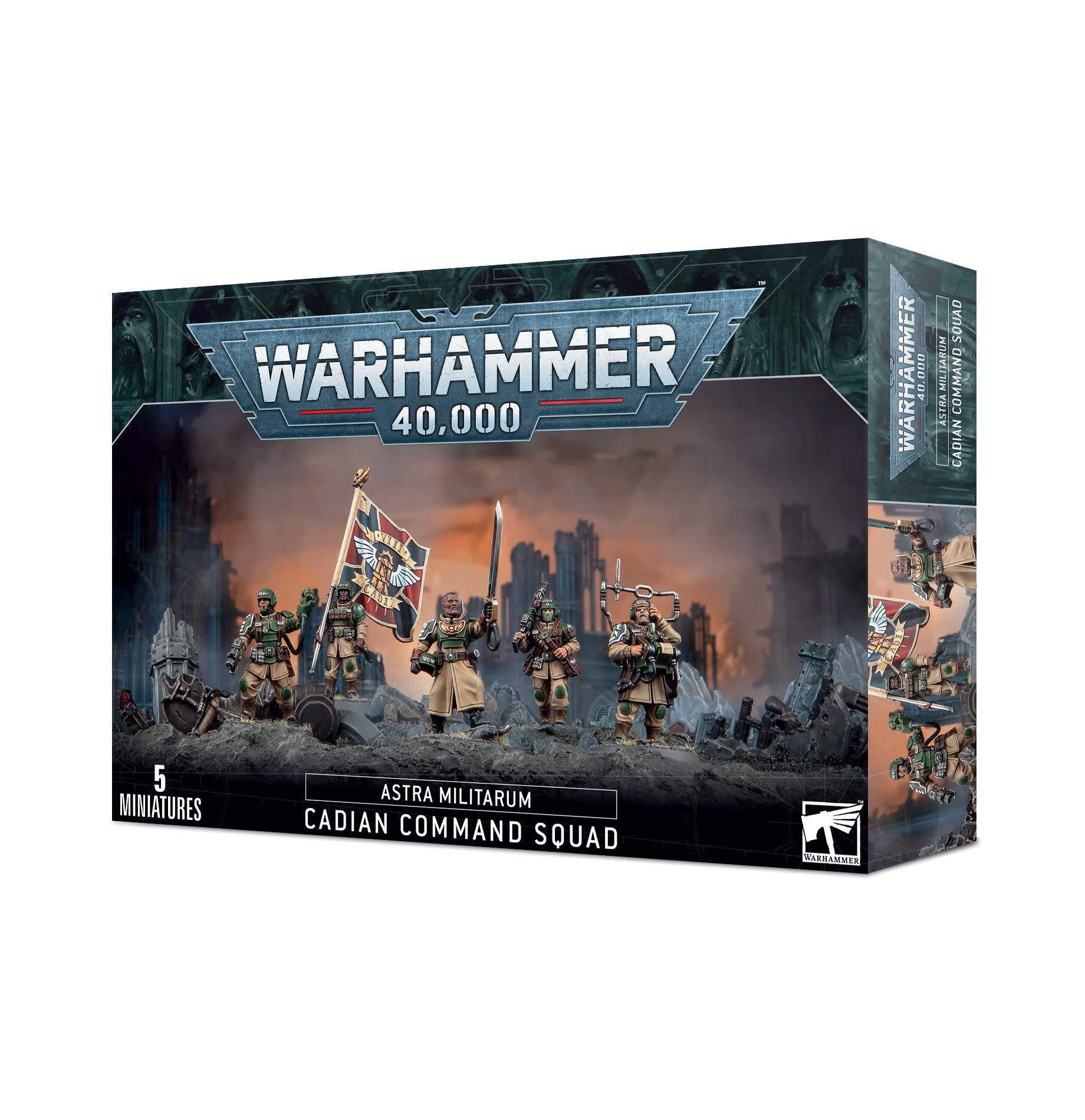 Games Workshop Warhammer 40k Astra Militarum Cadian Command Squad on table-ready for tactical play