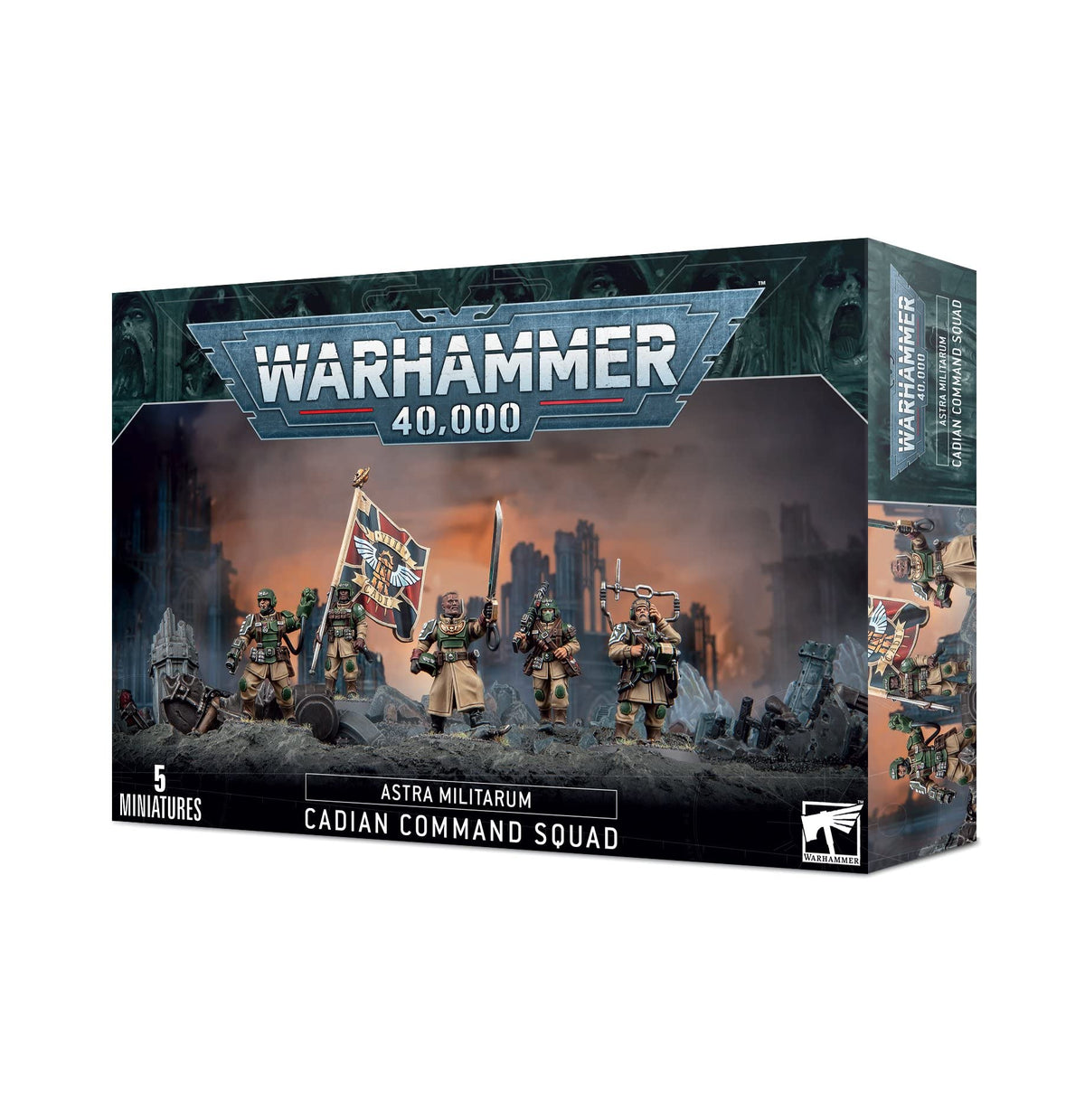 Games Workshop Warhammer 40k Astra Militarum Cadian Command Squad on table-ready for tactical play