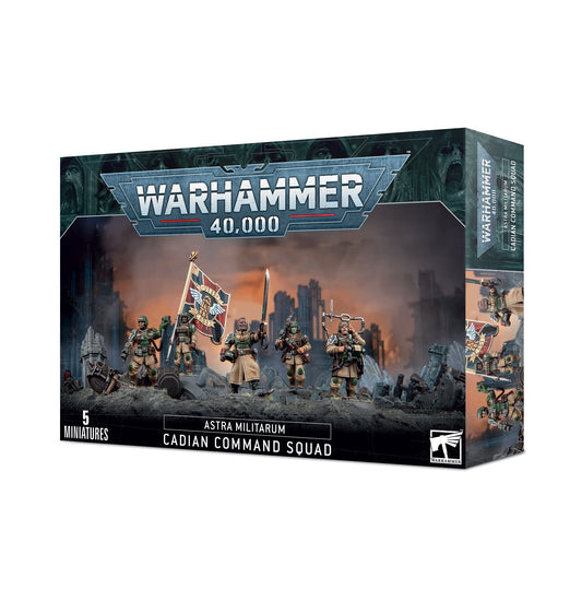 Games Workshop Warhammer 40k Astra Militarum Cadian Command Squad on table-ready for tactical play