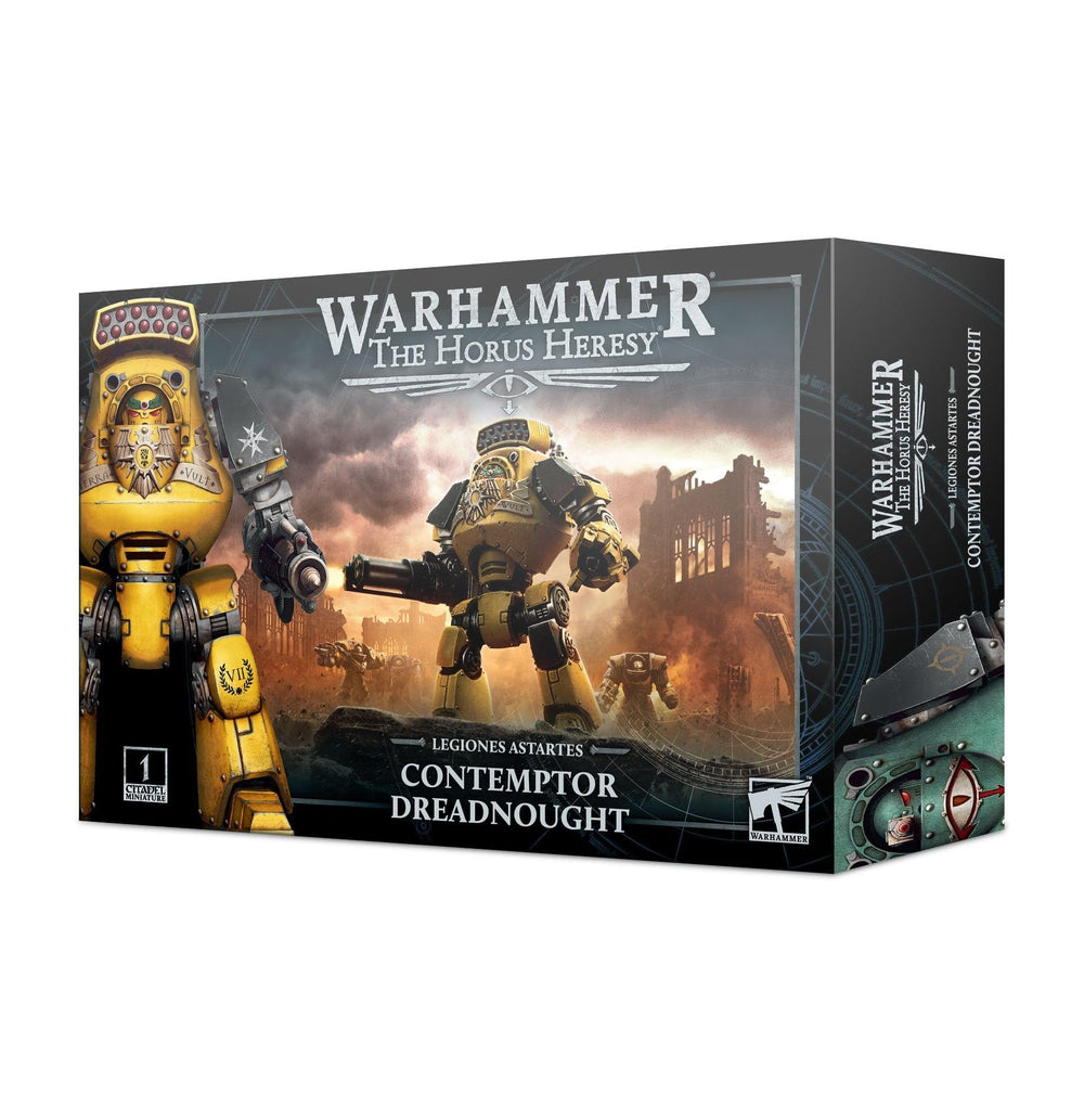 Games Workshop Contemptor Dreadnought for Warhammer tabletop battles with versatile weapon options.