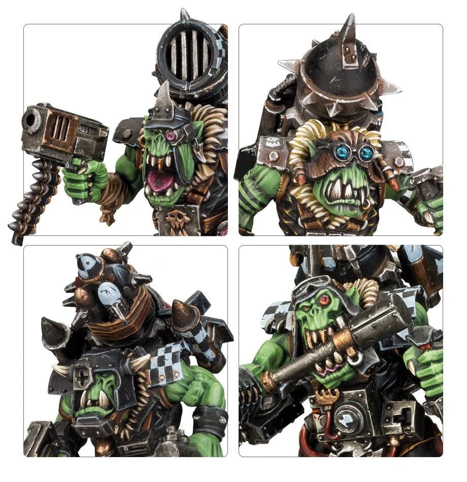 Games Workshop Warhammer Ork Stormboyz pose-formation figures enable versatile army layouts.