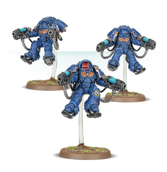 Games Workshop Primaris Inceptors assembled close-up, showcasing detailed components for kit-building and customization.