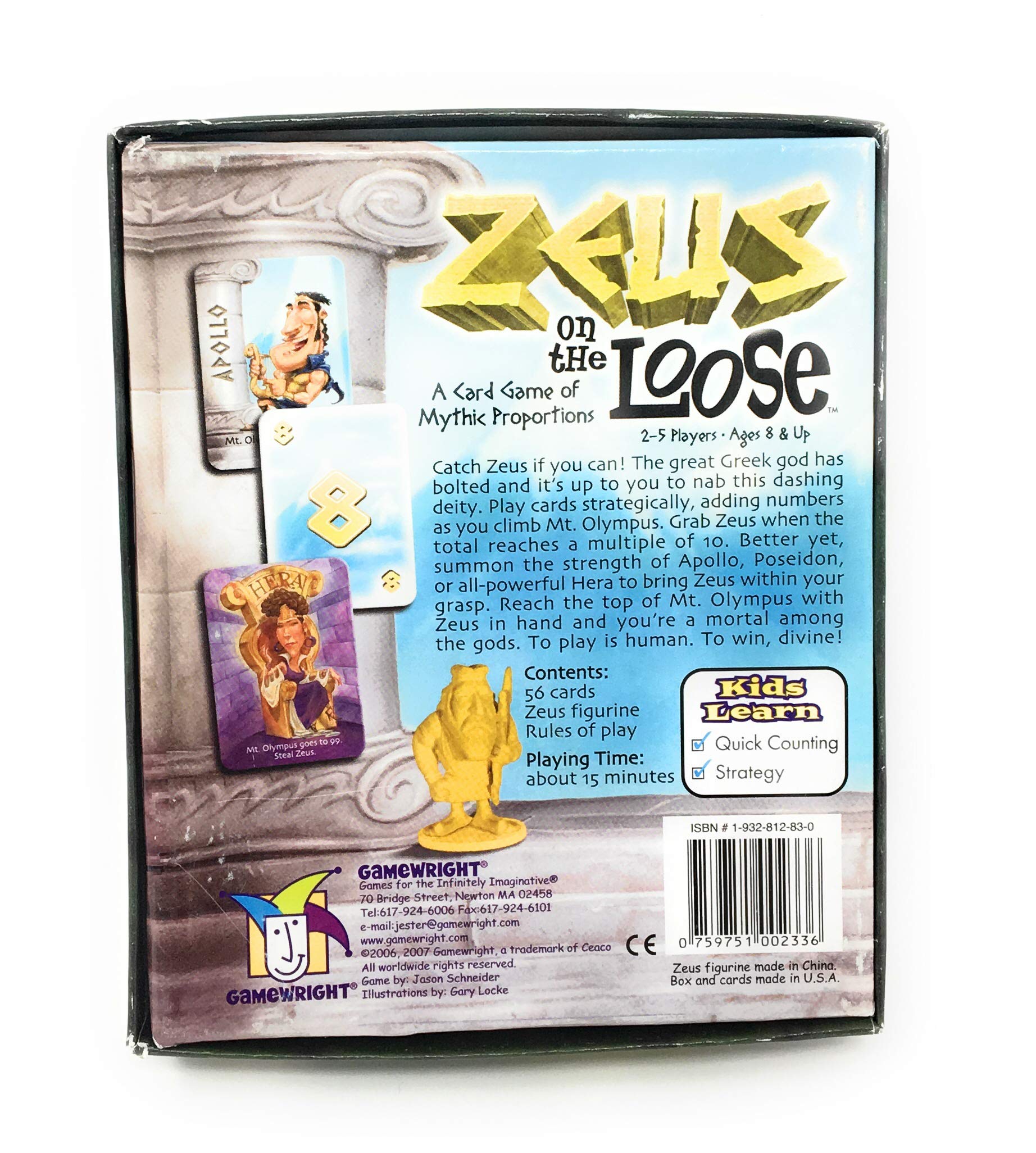 Gamewright Zeus on the Loose figurine, perfect for dramatic tabletop moments.