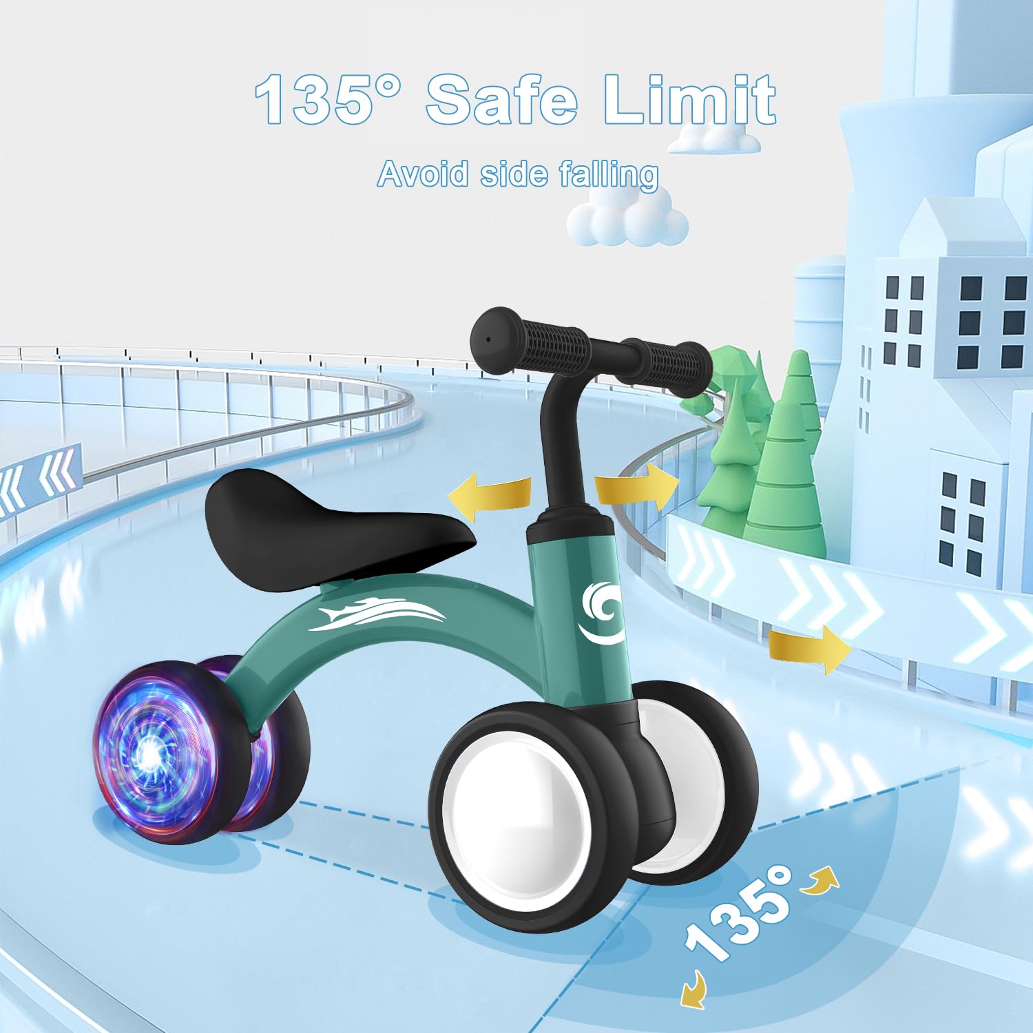 Gamfeiny carbon-steel frame delivers a sturdy, durable balance bike for toddlers
