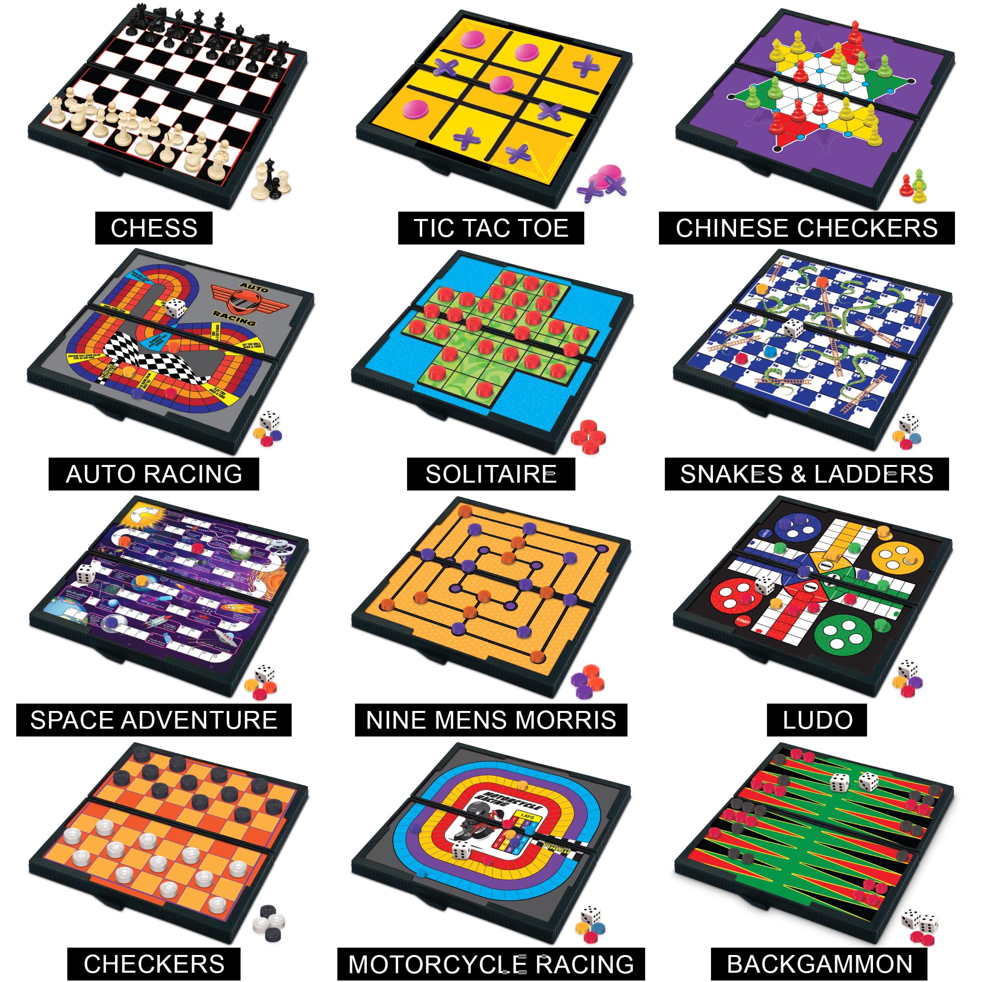 Gamie Magnetic Board close-up of checkers with magnetic pieces for travel play