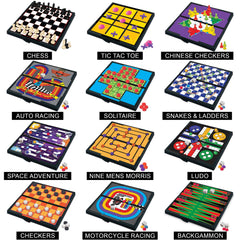 Gamie Magnetic Board close-up of checkers with magnetic pieces for travel play