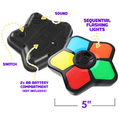 Gamie Mini Memory Game side view showing easy-to-press pads for all ages