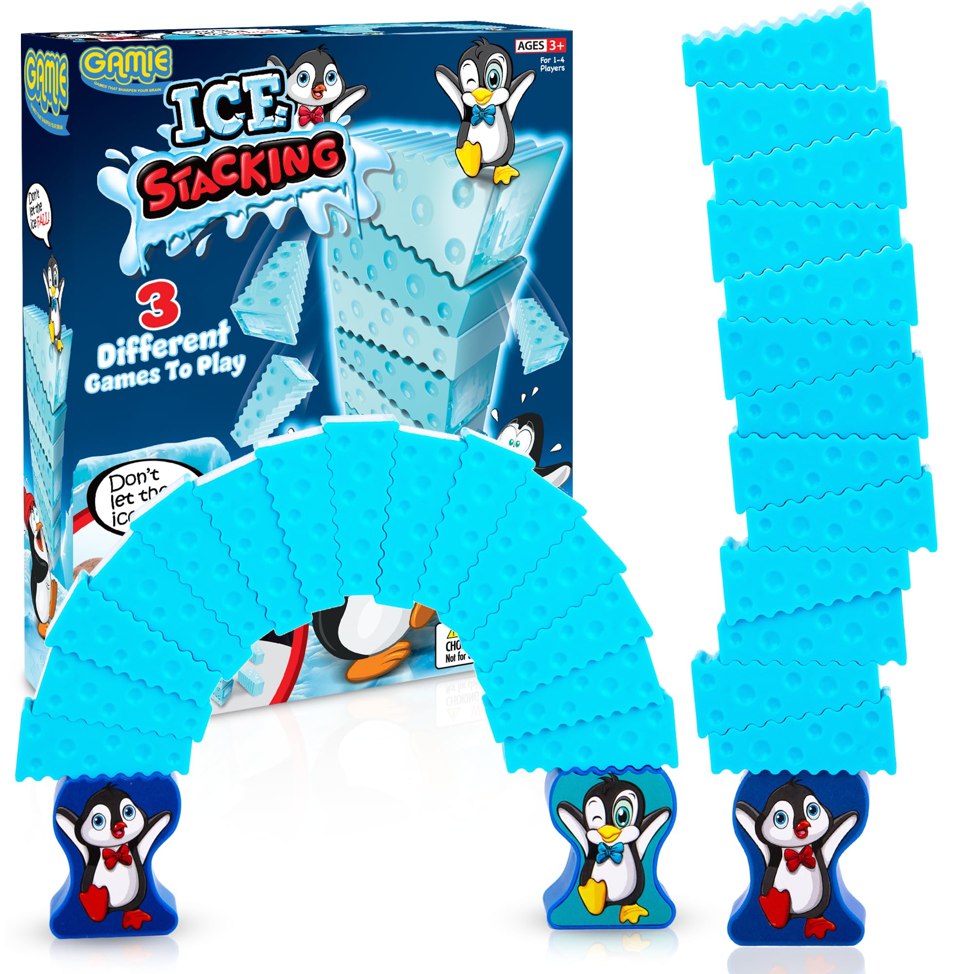 Gamie penguin ice game setup with pieces for family play.
