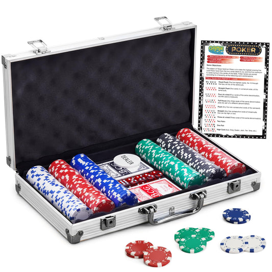 Gamie poker set aluminum case front view highlighting sturdy build