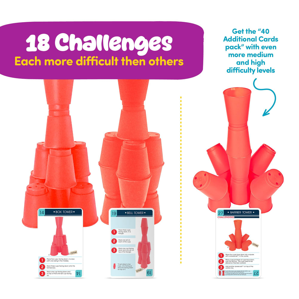 Gamie sturdy plastic cups endure repeated stacking and play sessions.