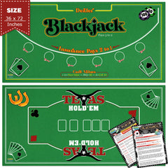Gamie Texas Hold’em side mat for home games and quick setup.
