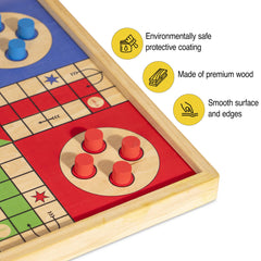 Gamitrak Snakes & Ladders board with dual sides for quick rounds.