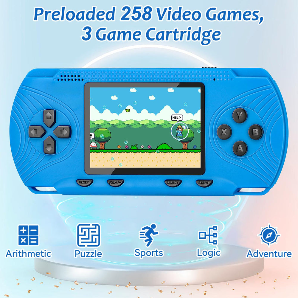 GAMPLAE 258-games menu showing diverse titles for creative play sessions
