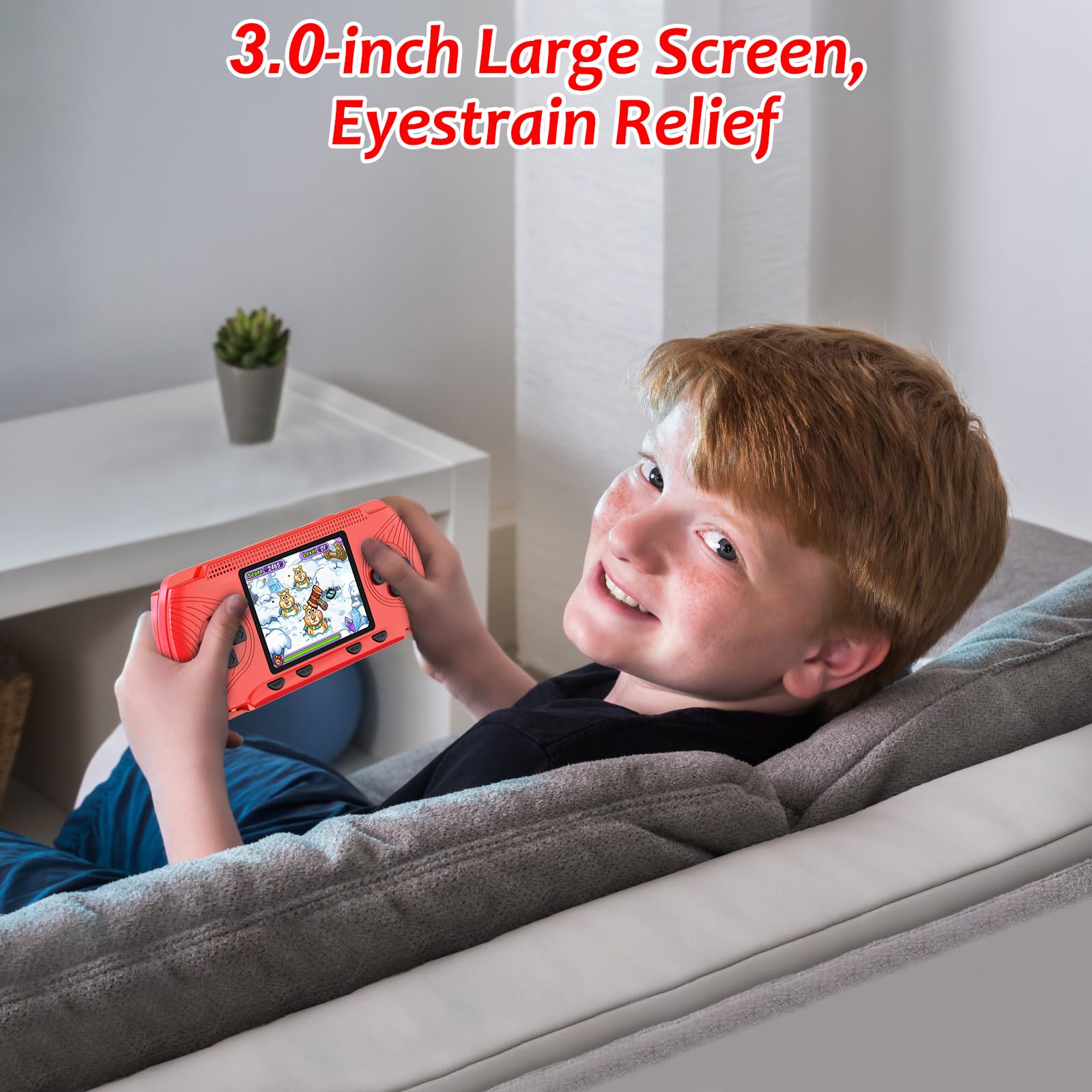 GAMPLAE TV-output cable lets families connect to the TV for larger-screen fun.
