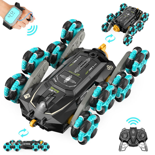Gampop 8WD stunt car performing smooth indoor drift