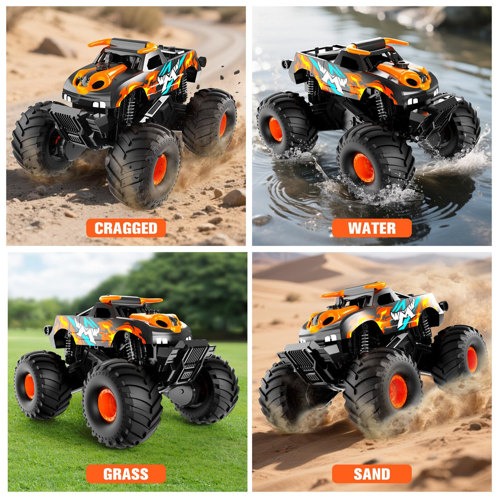 Gampop Monster Truck off-road action with gritty treads and strong grip.