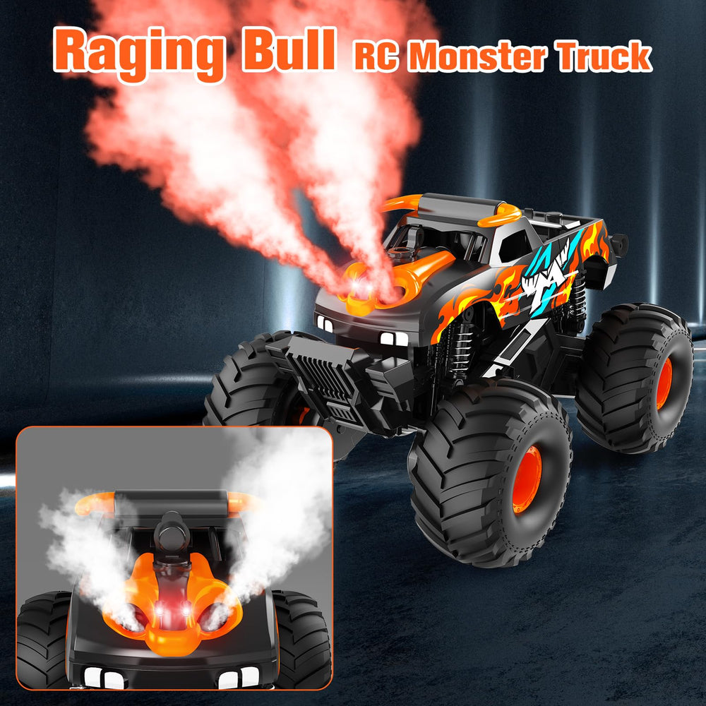 Gampop Monster Truck side view highlights durable tires for outdoor play.