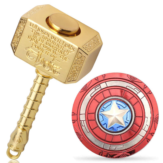 Gamtec Fidget Chain Hammer Spinner front view in gold for focused play and stress relief.
