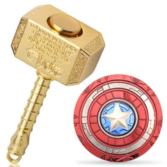 Gamtec Fidget Chain Hammer Spinner front view in gold for focused play and stress relief.