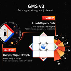 GAN 11 M Pro glossy surface offers a fast, slick feel for speed solves.