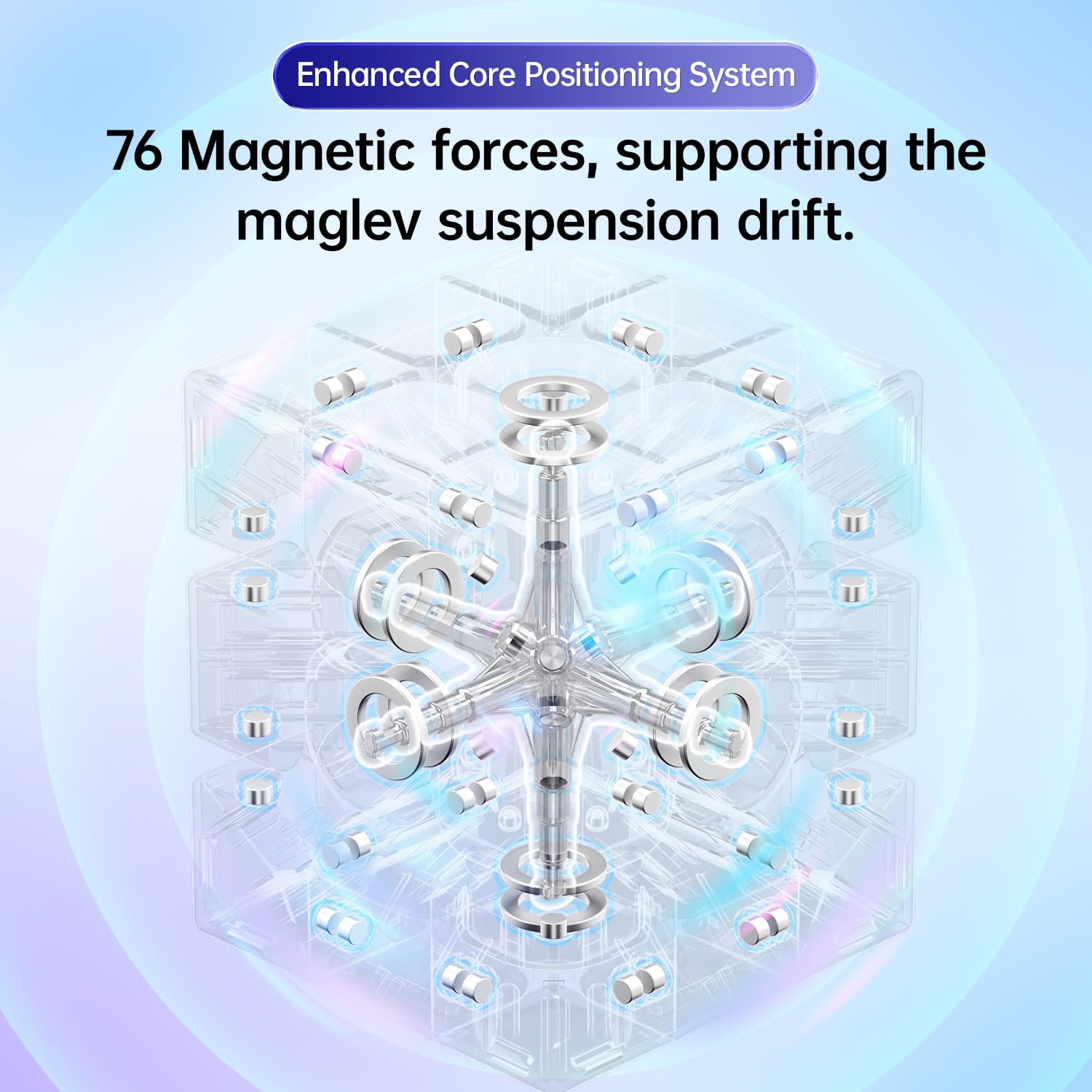 GAN 356 Maglev stickerless surface offers durable grip during long sessions.