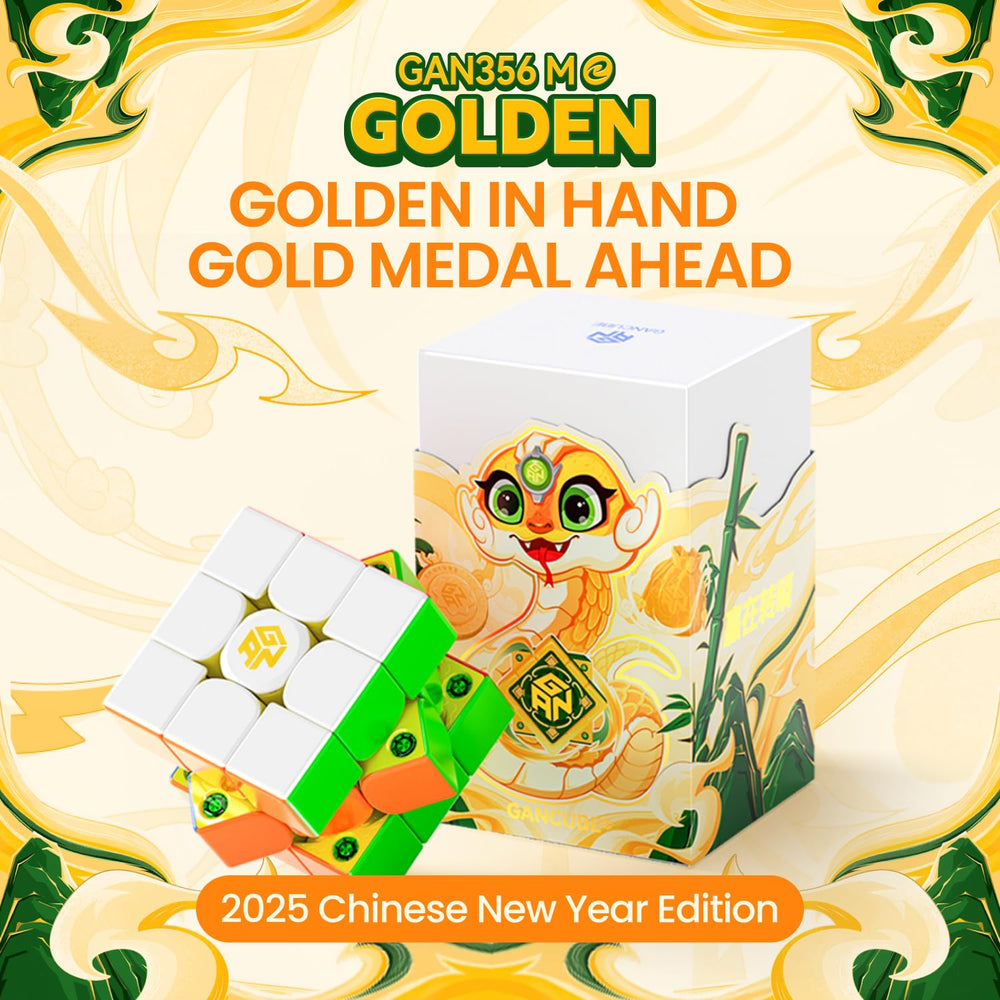 GAN 356 M E Golden cube magnetic capsules show precise positioning benefits.