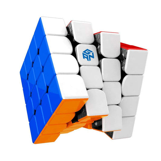 GAN 460M exterior speedcube for confident handling and visibility of the stickerless design.