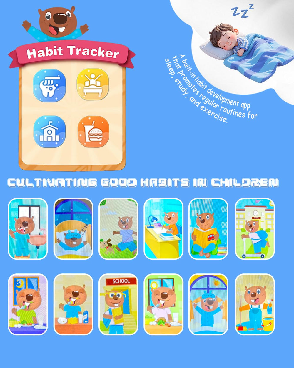GANDASHI Habit tracker helps kids build routines with time-aware reminders.