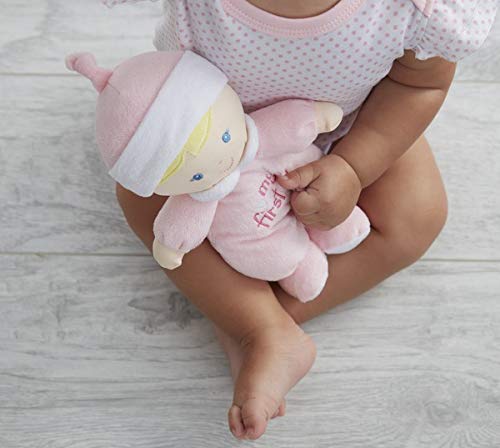Ganz My First Doll in pink outfit with rattle, ideal for sensory play