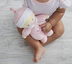 Ganz My First Doll in pink outfit with rattle, ideal for sensory play