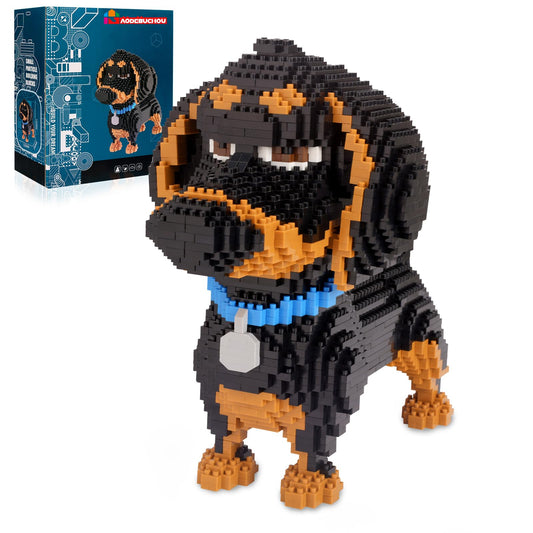 GaoDeBuChou Dachshund 3D puzzle assembly shows realistic detail for display.