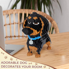 GaoDeBuChou dachshund-pieces close-up ready for Mini Lego compatibility.