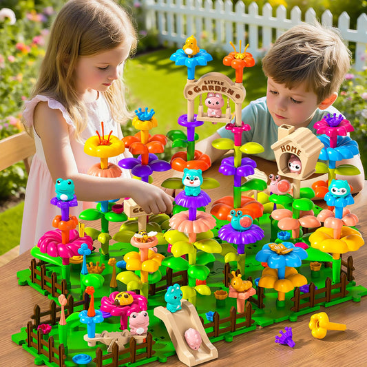 Garbo Star 145 Pcs Toddler Gardening Set bendable stems for flexible designs